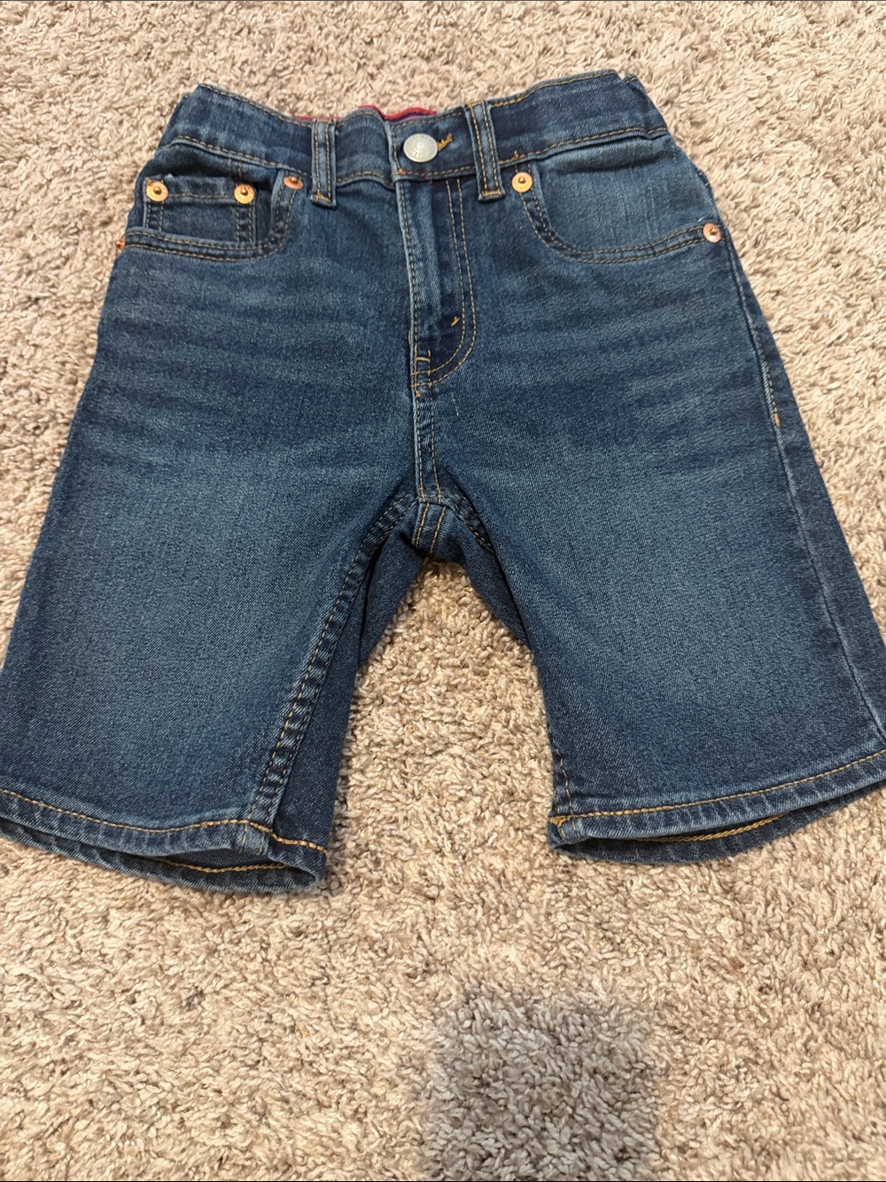 Levi's Boys Indigo Denim Knee-Length Shorts Size 6/7.